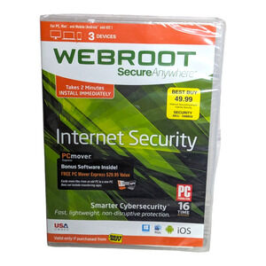 Webroot Secure Anywhere Internet Security Software Sealed